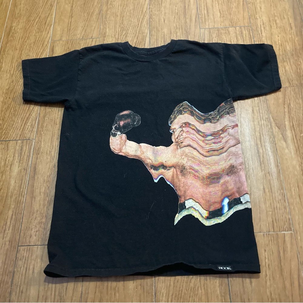 Black Rook Distorted Boxer Graphic Cotton T-shirt Sz Small Hypebeast